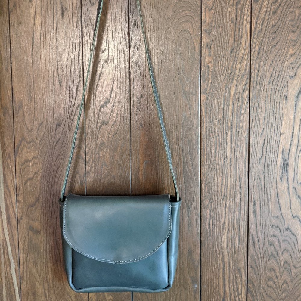 Green Leather Purse Handcrafted